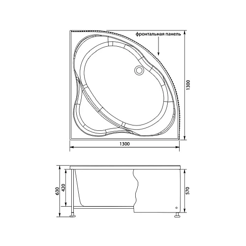 Акриловая ванна Aquanet Vitoria 130x130 00204049 Акриловая ванна Aquanet Vitoria 130x130 00204049