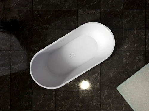 Ванна отдельностоящая ABBER AS9650 170x80 универсальная, белая матовая, искусственный камень Ванна отдельностоящая ABBER AS9650 170x80 универсальная, белая матовая, искусственный камень