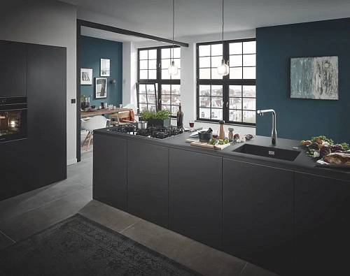 Смеситель для кухни GROHE Essence SmartControl с выдвижным L-образным изливом, хром (31615000) Смеситель для кухни GROHE Essence SmartControl с выдвижным L-образным изливом, хром (31615000)