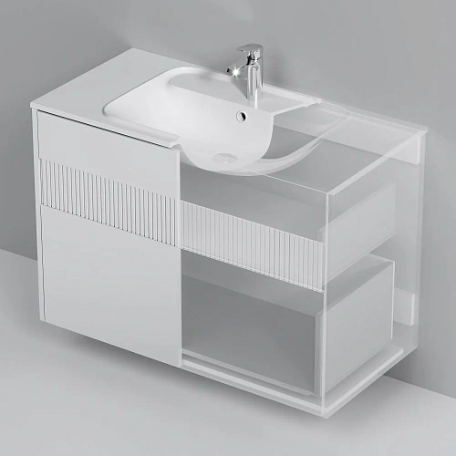 Тумба под раковину AM.PM Func M8FFUX1002WM push-to-open, 100 см, белый матовый Тумба под раковину AM.PM Func M8FFUX1002WM push-to-open, 100 см, белый матовый