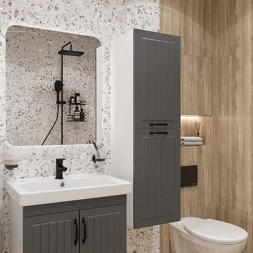 Тумба с раковиной DIWO Сочи 60 подвесная, антрацит 579267 Тумба с раковиной DIWO Сочи 60 подвесная, антрацит 579267