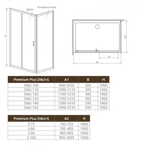 Боковая стенка Radaway Premium Plus S 100 33423-01-08N Боковая стенка Radaway Premium Plus S 100 33423-01-08N