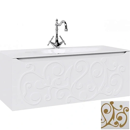 Тумба под раковину Aqwella Clarberg Elegance 120 EL0112GL подвесная, цвет белый/золото Тумба под раковину Aqwella Clarberg Elegance 120 EL0112GL подвесная, цвет белый/золото