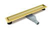 Картинка анонса товара «душевой лоток ceramalux cl6138g/70 щелевой, нержавеющая сталь, 700 мм, матовое золото»