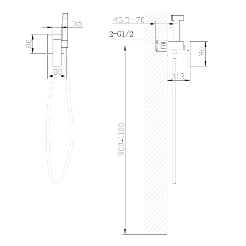 Гигиенический душ ABBER Wasserfall AF8625 хром Гигиенический душ ABBER Wasserfall AF8625 хром