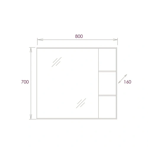 Зеркальный шкаф Onika ЛЕГРАН дуб галифакс 80.00У 208092 Зеркальный шкаф Onika ЛЕГРАН дуб галифакс 80.00У 208092