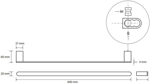 Полотенцедержатель Bemeta GALLA 108104040 Полотенцедержатель Bemeta GALLA 108104040