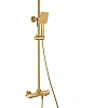 Душевая система Kaiser Cube с термостатом шлифованное золото 01382-3 Душевая система Kaiser Cube с термостатом шлифованное золото 01382-3