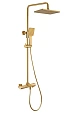 Душевая система Kaiser Cube с термостатом шлифованное золото 01382-3 Душевая система Kaiser Cube с термостатом шлифованное золото 01382-3