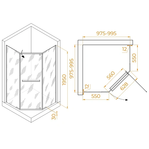 Душевой уголок RGW PA-82 1000x1000 мм 41088200-11 хром Easy Clean Душевой уголок RGW PA-82 1000x1000 мм 41088200-11 хром Easy Clean