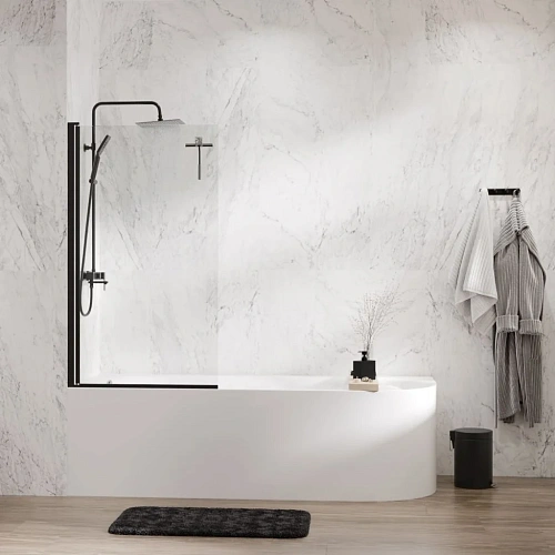 Шторка на ванну WasserKRAFT Berkel 48P01-80BLACK черный Шторка на ванну WasserKRAFT Berkel 48P01-80BLACK черный