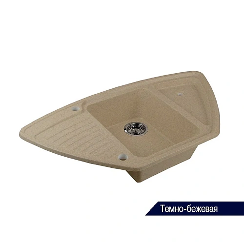 Кухонная мойка Aquaton Лория 1A715032LR090 из литого мрамора, угловая, 520x940x160 Кухонная мойка Aquaton Лория 1A715032LR090 из литого мрамора, угловая, 520x940x160