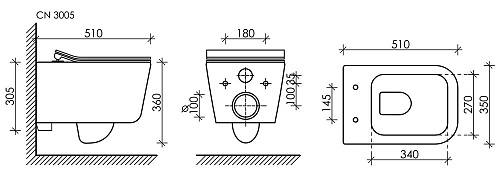 Унитаз подвесной Ceramica Nova NEW DAY CN3005 белый с сиденьем Унитаз подвесной Ceramica Nova NEW DAY CN3005 белый с сиденьем