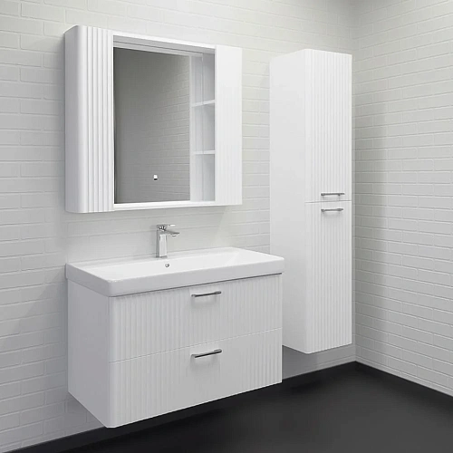 Зеркальный шкаф Comforty Ангара-90 00-00019941 белое, с LED подсветкой и антизапотеванием Зеркальный шкаф Comforty Ангара-90 00-00019941 белое, с LED подсветкой и антизапотеванием