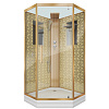 Картинка анонса товара «душевая кабина niagara luxe ng-7717gbk (1000x1000х2100) низкий поддон стенки золото без крыши»