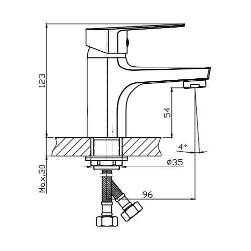 Смеситель для раковины Orange Loop M26-021b черный Смеситель для раковины Orange Loop M26-021b черный