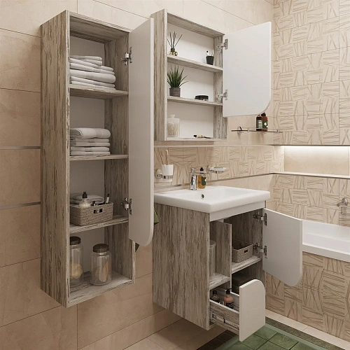 Зеркальный шкаф DIWO Самара 60 R, дуб скандинавский, прямоугольное, навесное, левый, под дерево 4618 461849 Зеркальный шкаф DIWO Самара 60 R, дуб скандинавский, прямоугольное, навесное, левый, под дерево 4618 461849