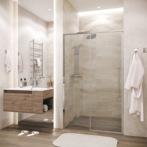 Душевая дверь GROSSMAN Galaxy 100.K33.01.140.10.02 (140x195) хром, стекло шиншилла Душевая дверь GROSSMAN Galaxy 100.K33.01.140.10.02 (140x195) хром, стекло шиншилла