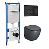 Комплект инсталляции GROSSMAN 900.K31.01.000 с клавишей смыва 700.K31.05.21M.21M черный матовый и унитазом GROSSMAN GR-4455GMS арт.97.4455GMS.05.21M