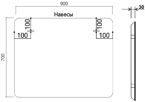 Зеркало Vincea LED VLM-3MA900 900х700 c сенсорным выключателем и диммером Зеркало Vincea LED VLM-3MA900 900х700 c сенсорным выключателем и диммером