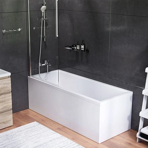 Акриловая ванна AM.PM Gem 170x70 WK90EA со смесителем с душевым гарнитуром и аксессуарами Акриловая ванна AM.PM Gem 170x70 WK90EA со смесителем с душевым гарнитуром и аксессуарами