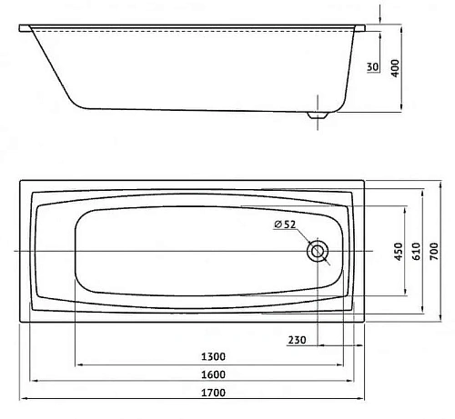 Акриловая ванна BERGES FEYA 170x70 с каркасом 050015 Акриловая ванна BERGES FEYA 170x70 с каркасом 050015