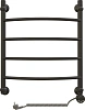 Полотенцесушитель электрический EWRIKA Сафо D 60х50 R, чёрный матовый, лесенка, стальной, с терморег 465630