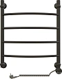 Полотенцесушитель электрический EWRIKA Сафо D 60х50 R, чёрный матовый, лесенка, стальной, с терморег 465630 Полотенцесушитель электрический EWRIKA Сафо D 60х50 R, чёрный матовый, лесенка, стальной, с терморег 465630