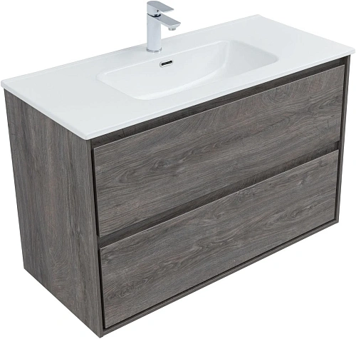 Тумба под раковину Aquanet Милан 100 дуб рошелье 00336375 подвесная Тумба под раковину Aquanet Милан 100 дуб рошелье 00336375 подвесная