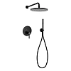 Душевая система CEZARES ECO-DSET-NOP встраиваемая, верхний душ диаметр 25 см, ручной душ со шлангом, штуцером и держателем, черный матовый Душевая система CEZARES ECO-DSET-NOP встраиваемая, верхний душ диаметр 25 см, ручной душ со шлангом, штуцером и держателем, черный матовый