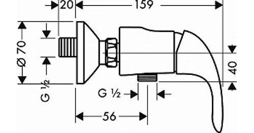 Смеситель для душа Hansgrohe Focus E 31760000 однорычажный Смеситель для душа Hansgrohe Focus E 31760000 однорычажный