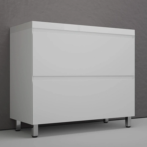 Тумба под раковину Style Line Манхэттен 100 см ЛС-00002368 напольная, белый матовый Тумба под раковину Style Line Манхэттен 100 см ЛС-00002368 напольная, белый матовый