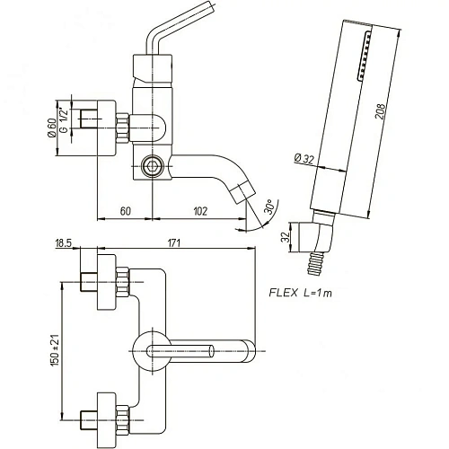 Смеситель для раковины Paini Pixel 81CR208PNEW встраиваемый Смеситель для раковины Paini Pixel 81CR208PNEW встраиваемый