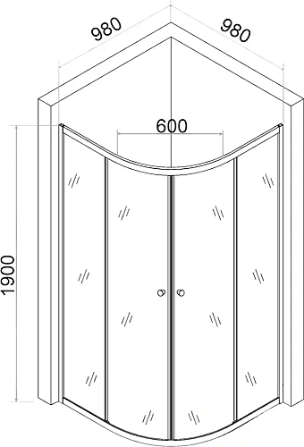 Душевой уголок DIWO Смоленск SM01-100TB/G 100х100, профиль черный 555824 Душевой уголок DIWO Смоленск SM01-100TB/G 100х100, профиль черный 555824