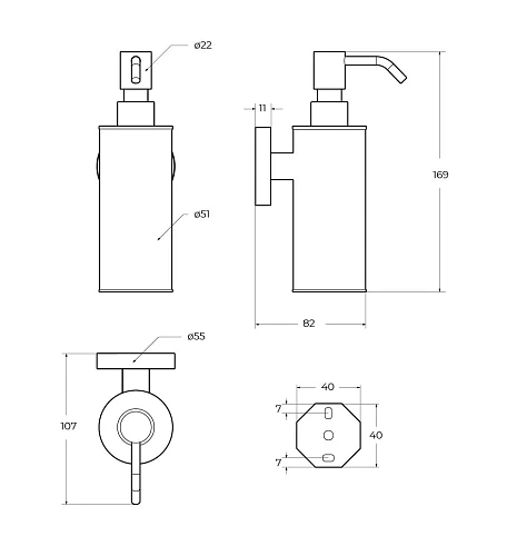 Дозатор жидкого мыла CEZARES RELAX-SOIS-M-NOP черный матовый Дозатор жидкого мыла CEZARES RELAX-SOIS-M-NOP черный матовый