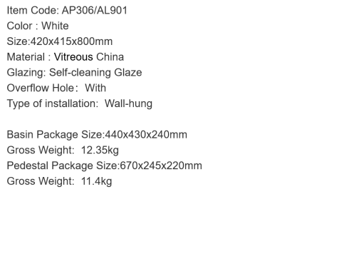 Раковина ARROW AP306E подвесная Раковина ARROW AP306E подвесная