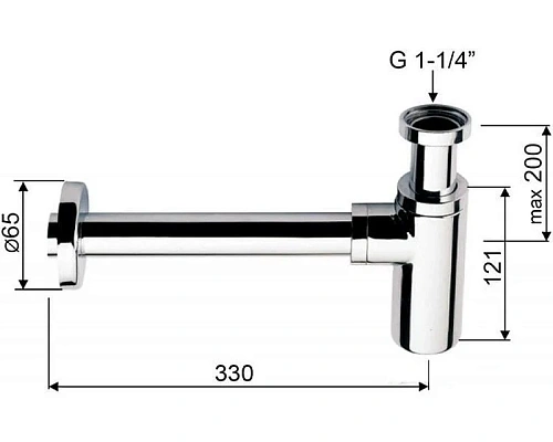 Сифон для раковины Kaiser 958L-Bl черный Сифон для раковины Kaiser 958L-Bl черный