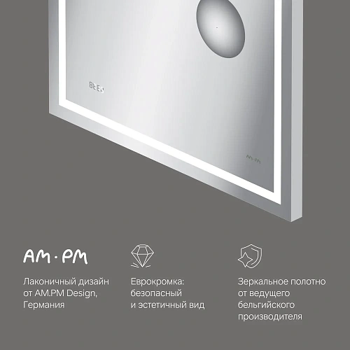 Зеркало AM.PM Gem M91AMOX0653WG с LED-подсветкой, часами 65 см Зеркало AM.PM Gem M91AMOX0653WG с LED-подсветкой, часами 65 см