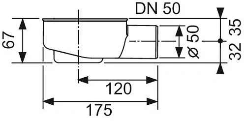 Сифон TECEdrainline «заниженный» DN 50 боковой слив 650000 Сифон TECEdrainline «заниженный» DN 50 боковой слив 650000