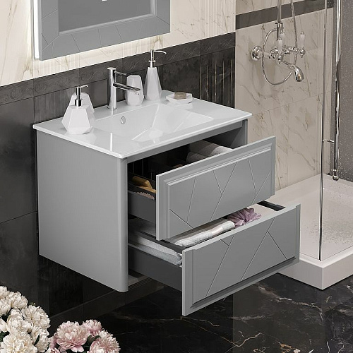 Тумба под раковину Opadiris Луиджи 70 подвесная, серый матовый, вар. 2 (под раковину CeraStyle Ibiza 71) 00-00005953 Тумба под раковину Opadiris Луиджи 70 подвесная, серый матовый, вар. 2 (под раковину CeraStyle Ibiza 71) 00-00005953