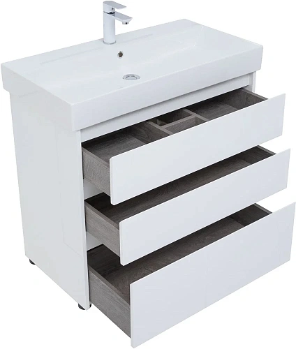 Тумба под раковину Aquanet Nova Lite 85 белый глянец (3 ящика) 00302475 Тумба под раковину Aquanet Nova Lite 85 белый глянец (3 ящика) 00302475