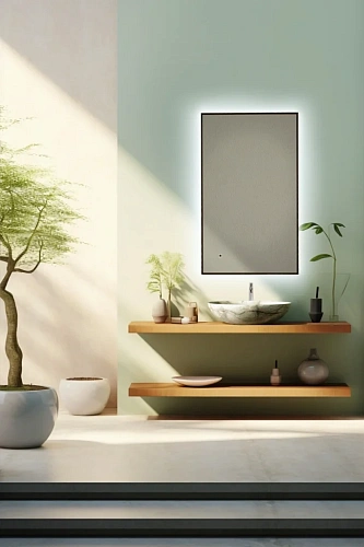 Зеркало AQUAme AQM9102B 600х1000 с подсветкой и подогревом универсальный монтаж Зеркало AQUAme AQM9102B 600х1000 с подсветкой и подогревом универсальный монтаж