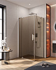 Картинка анонса товара «душевой уголок cezares slider-ah-1-80-90/100-br-cr 90-100x80см стекло тонированное (бронза), профиль хром»