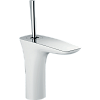 Картинка анонса товара «смеситель для раковины hansgrohe puravida со сливным клапаном push-open, белый/хром 15070400»
