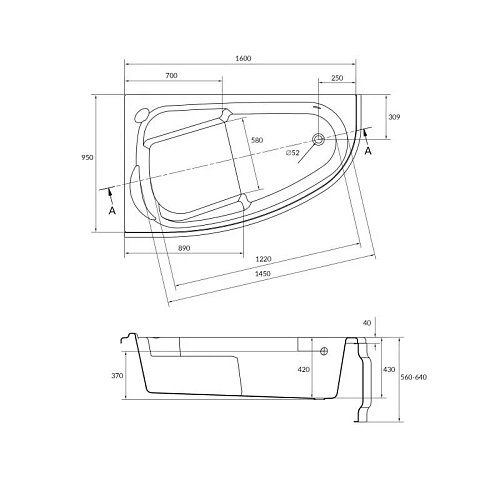 Акриловая ванна Cersanit JOANNA (WA-JOANNA*160-R) 160x95 правая белый 63339 Акриловая ванна Cersanit JOANNA (WA-JOANNA*160-R) 160x95 правая белый 63339