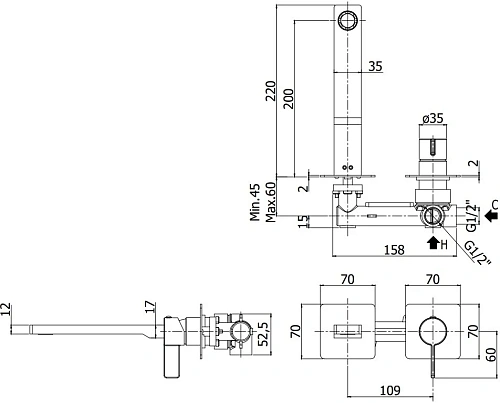 Смеситель для раковины Paffoni Rock RO105CR70 (с внутренней частью) Смеситель для раковины Paffoni Rock RO105CR70 (с внутренней частью)