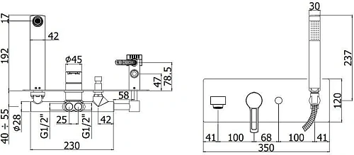 Смеситель для ванны Paffoni Ringo RIN001CR (с внутренней частью) Смеситель для ванны Paffoni Ringo RIN001CR (с внутренней частью)