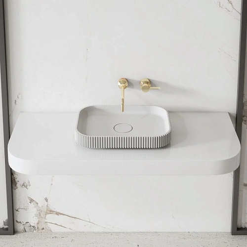 Раковина ABBER Stein AS2602 накладная, белая матовая Раковина ABBER Stein AS2602 накладная, белая матовая