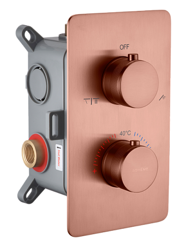 Смеситель для душа Boheme CELL 134-2-CB встраиваемый, с термостатом Copper Brushed Смеситель для душа Boheme CELL 134-2-CB встраиваемый, с термостатом Copper Brushed