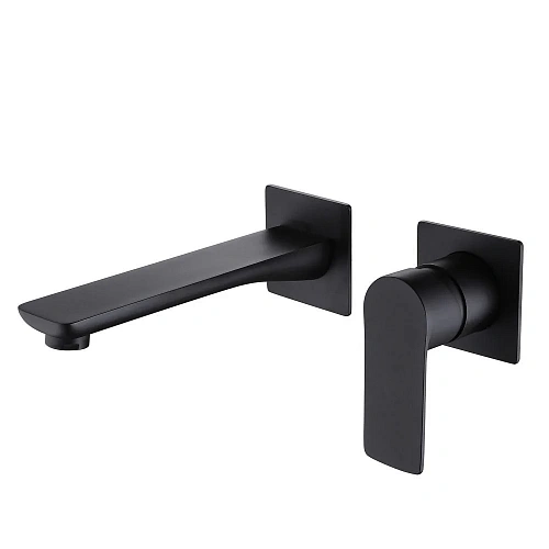 Смеситель для раковины ABBER Weiss Insel AF8082W скрытого монтажа, белый-хром Смеситель для раковины ABBER Weiss Insel AF8082W скрытого монтажа, белый-хром